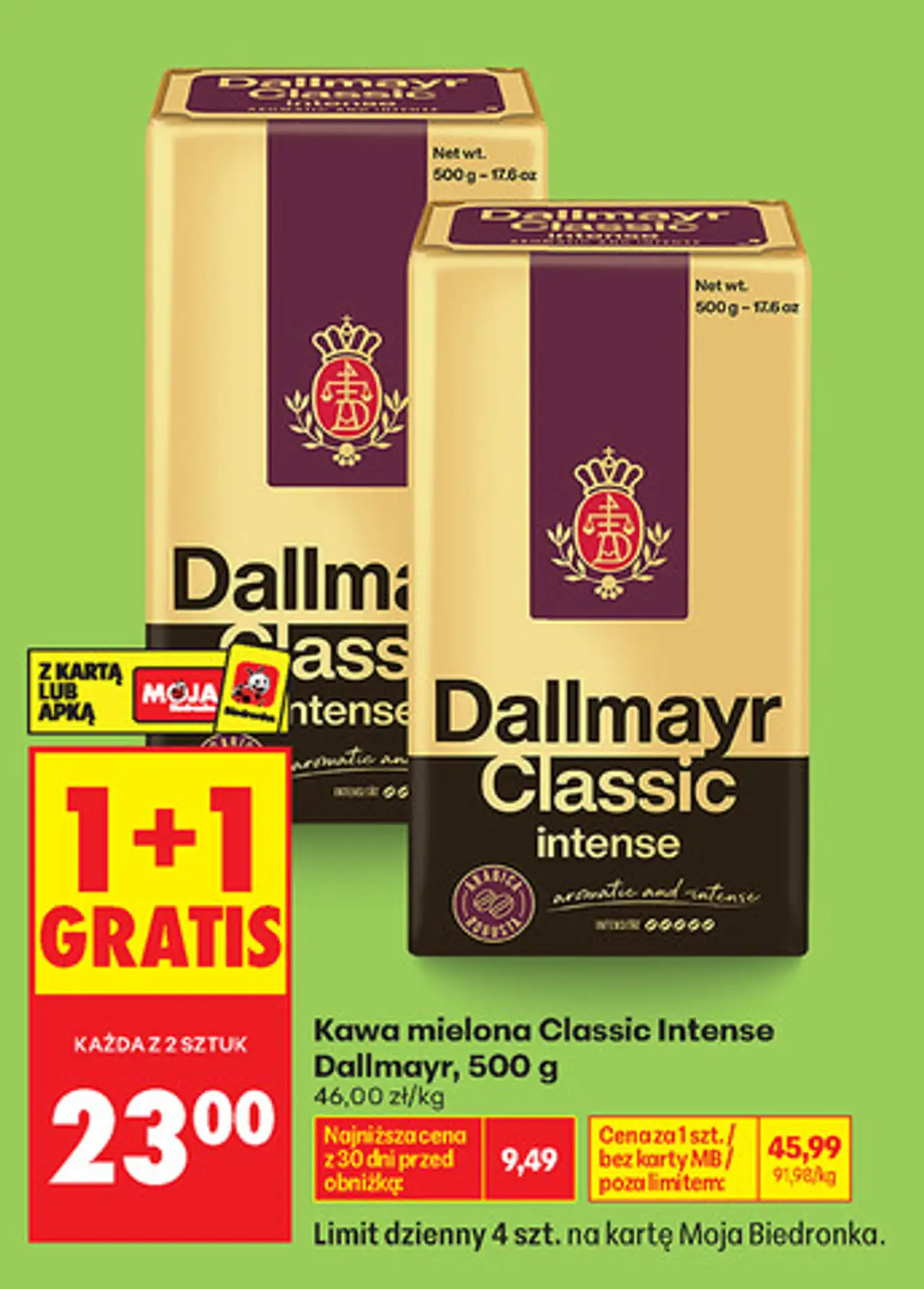 Kawa mielona Classic Intense Dallmayr, 500 g