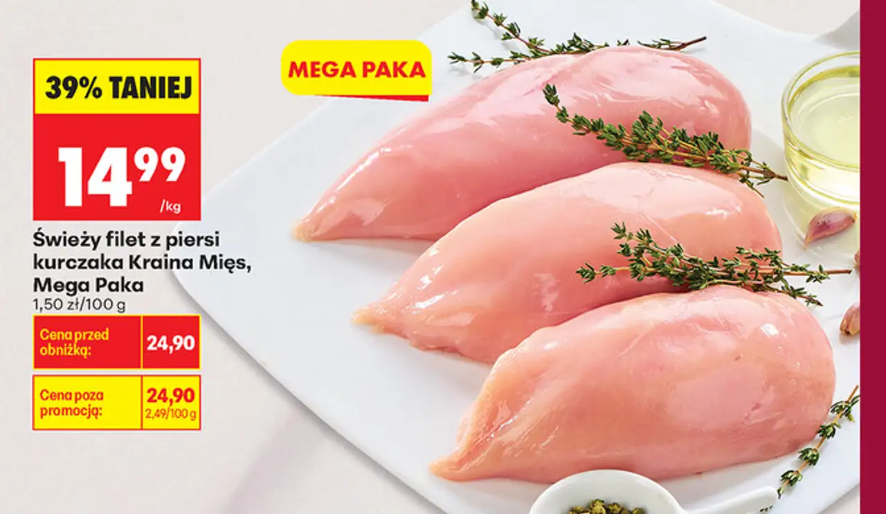 Świeży filet z piersi kurczaka Kraina Mięs, Mega Paka