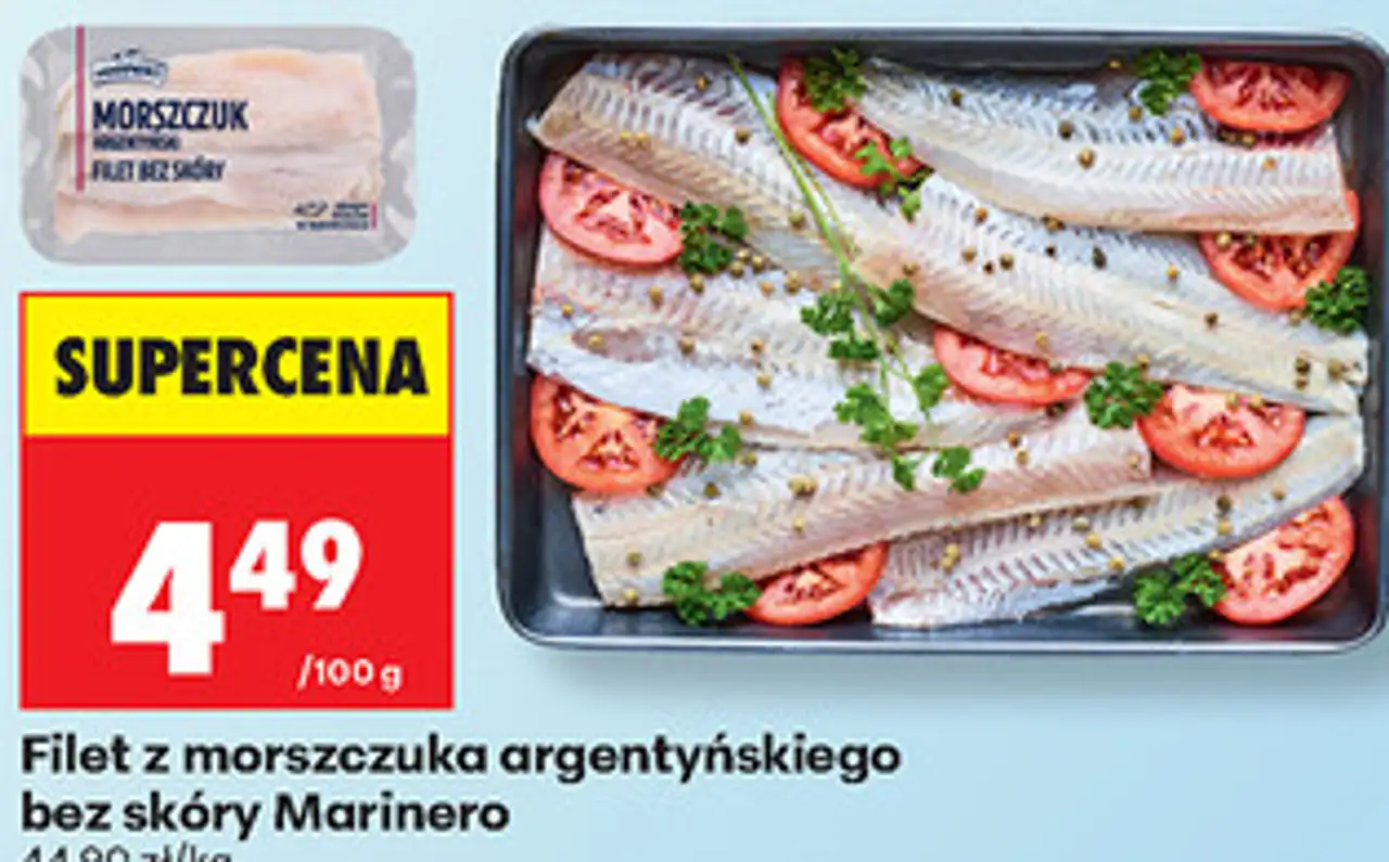 Filet z morszczuka argentyńskiego bez skóry Marinero