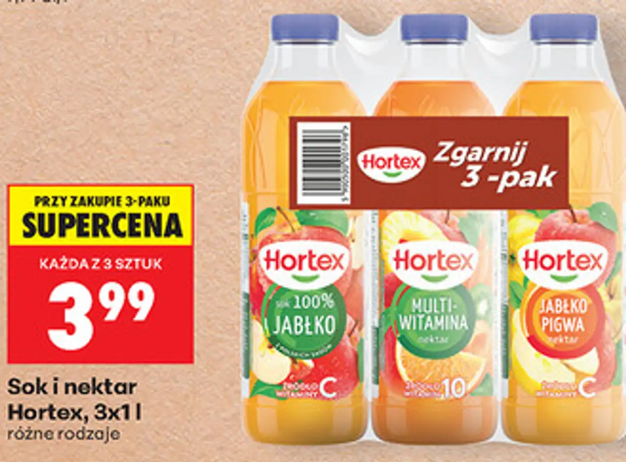 Sok i nektar Hortex, 3x1 l