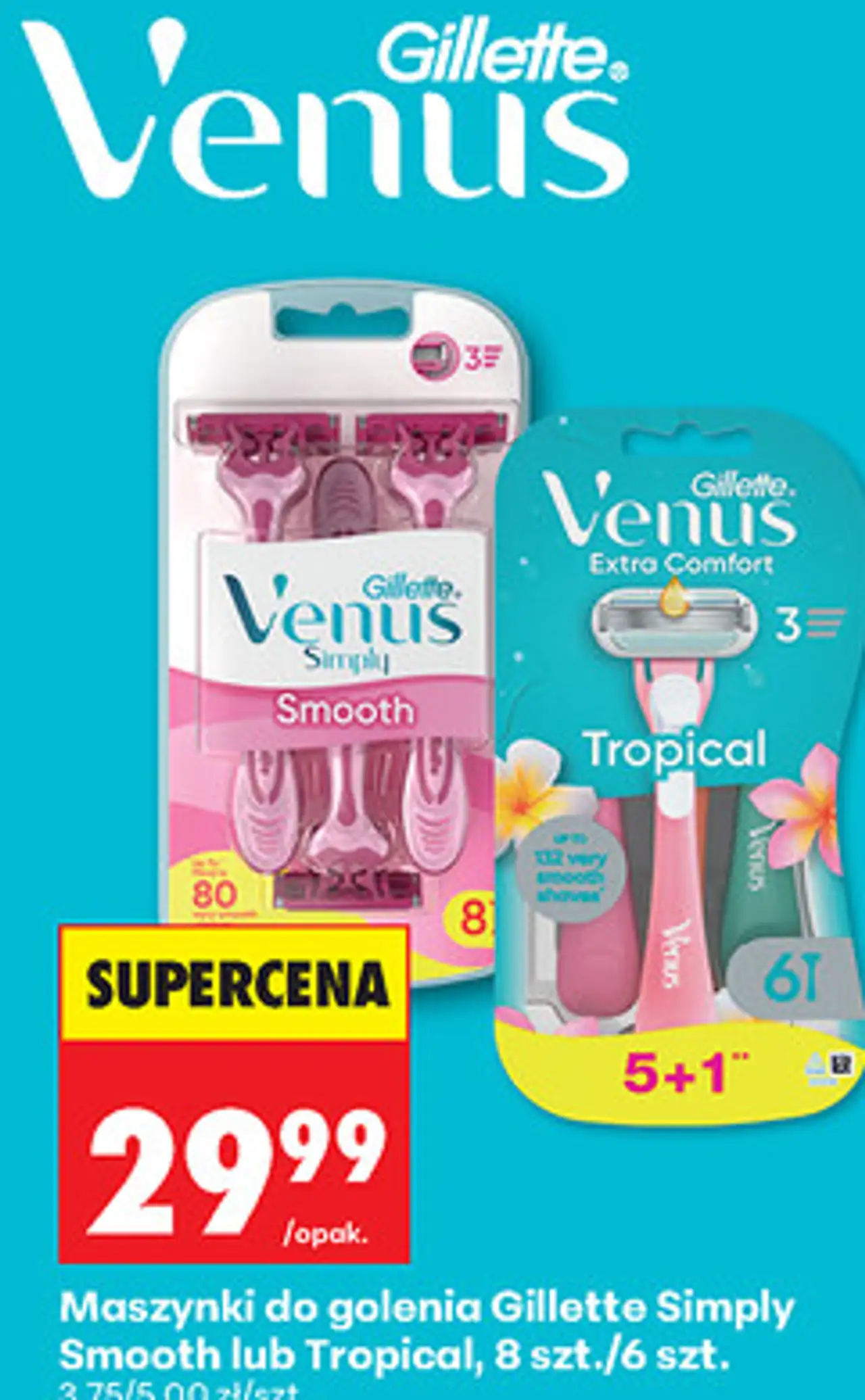 Maszynki do golenia Gillette Simply Smooth lub Tropical, 8 szt./6 szt.