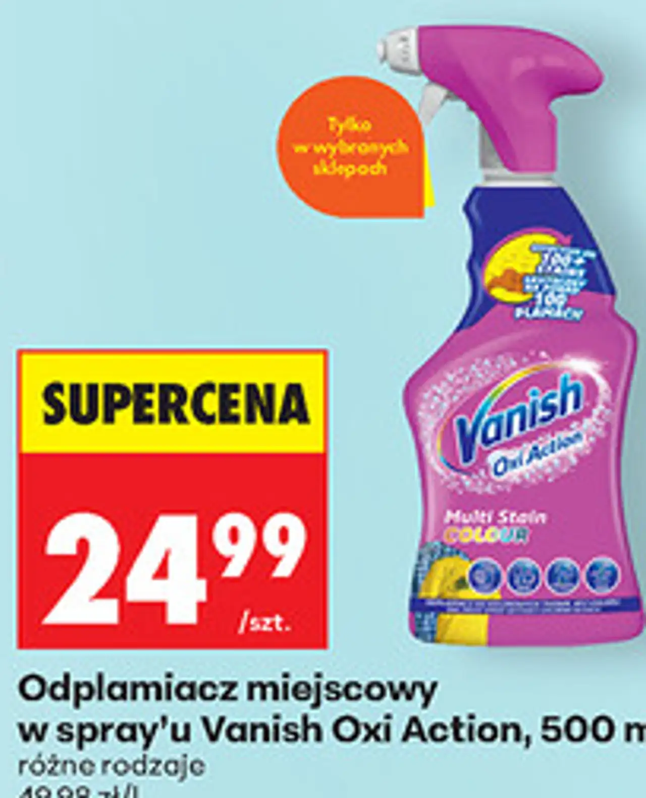 Odplamiacz miejscowy w spray'u Vanish Oxi Action