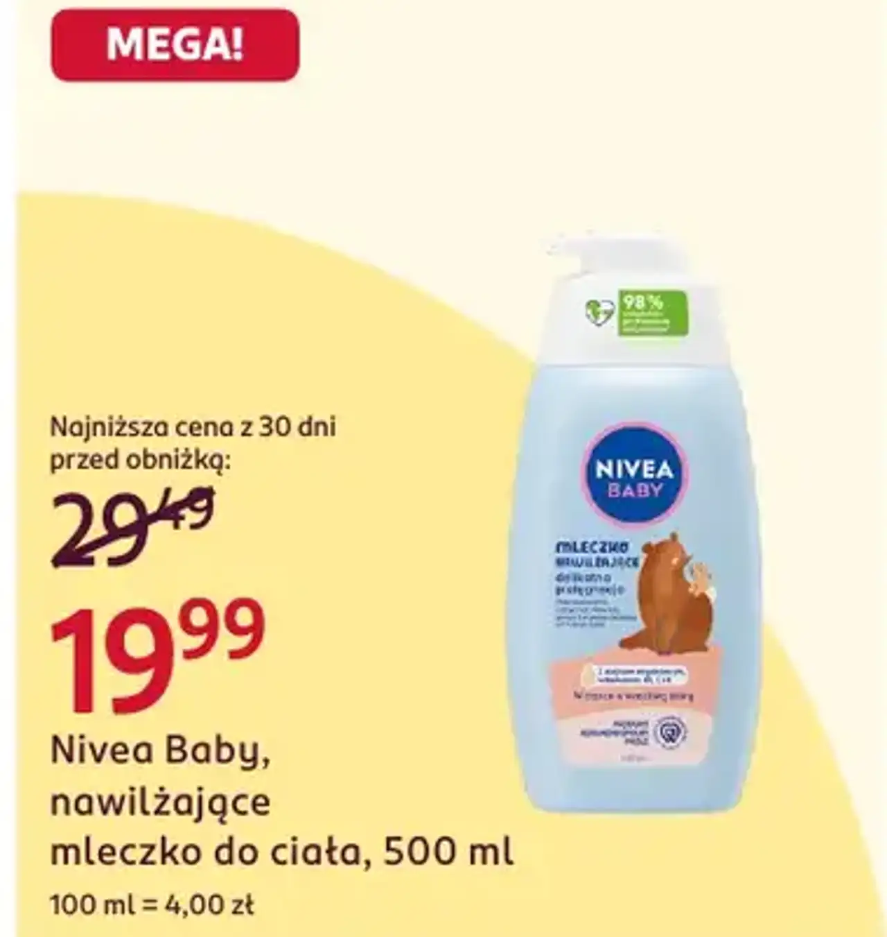 Nivea Baby, nawilżające mleczko do ciała, 500 ml