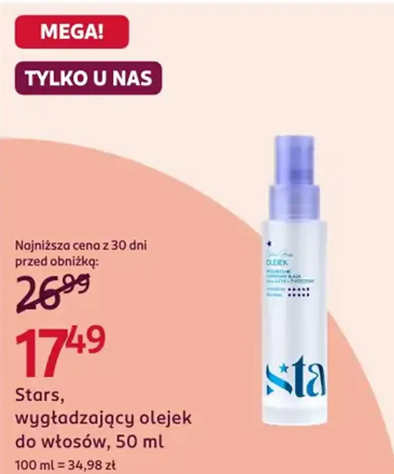 Stars, wygładzający olejek do włosów