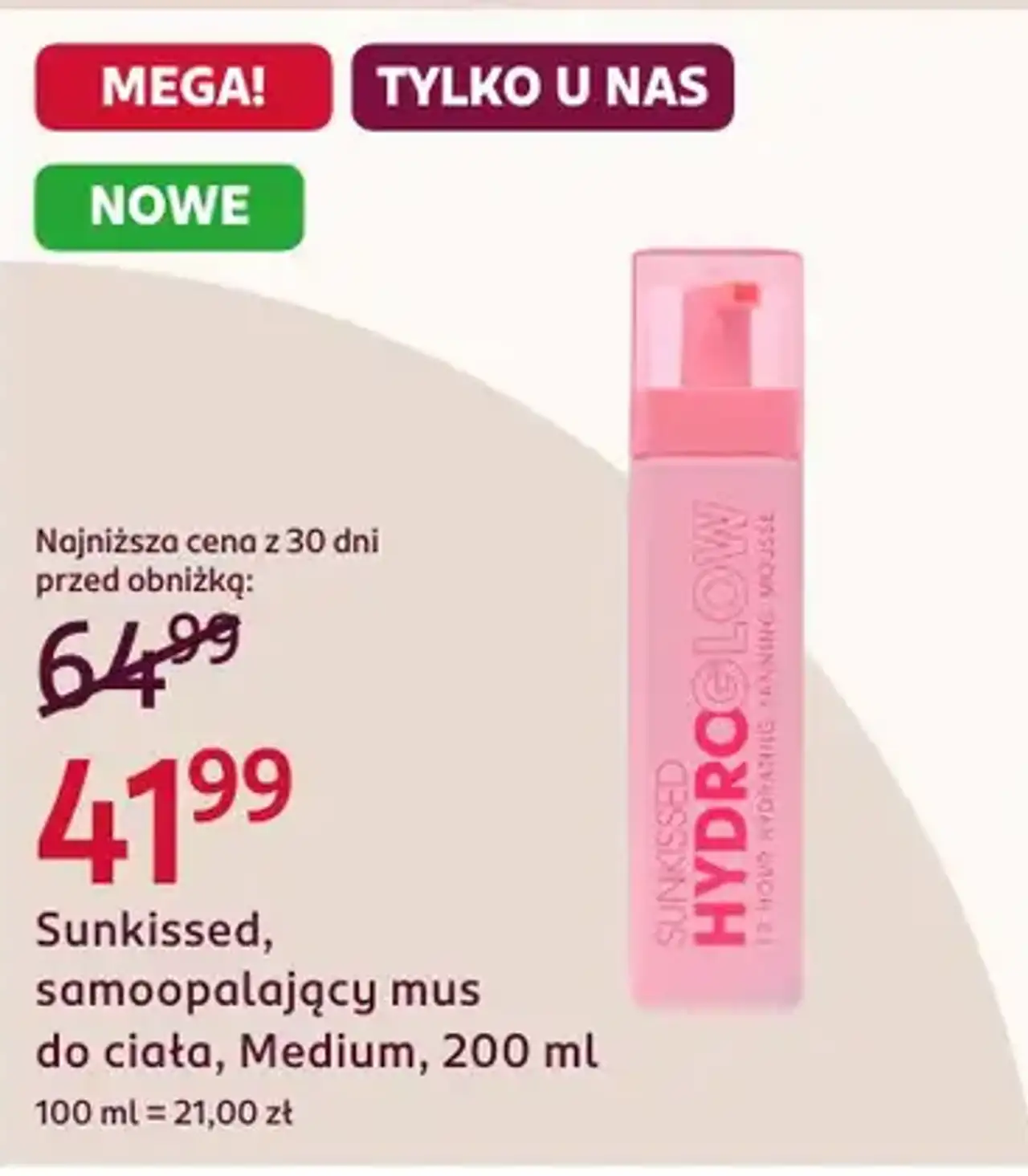 Sunkissed, samoopalający mus do ciała, Medium