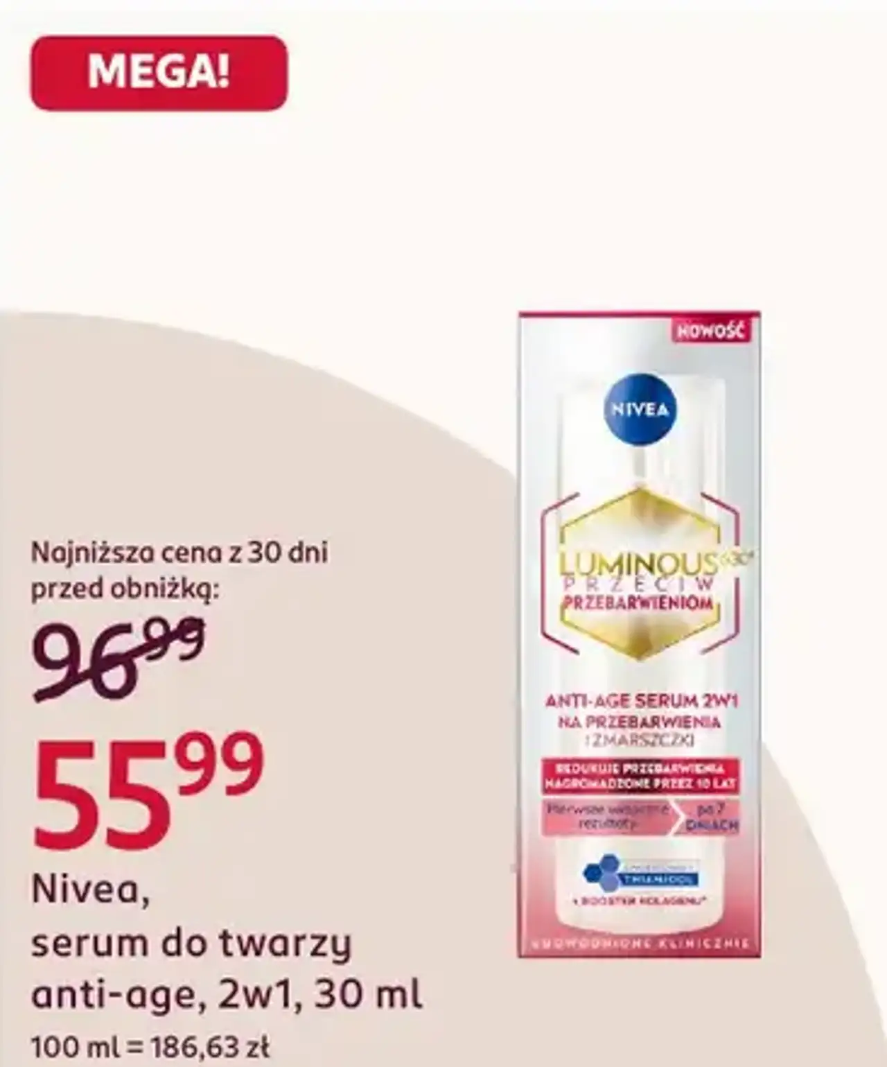 Nivea, serum do twarzy anti-age, 2w1, 30 ml