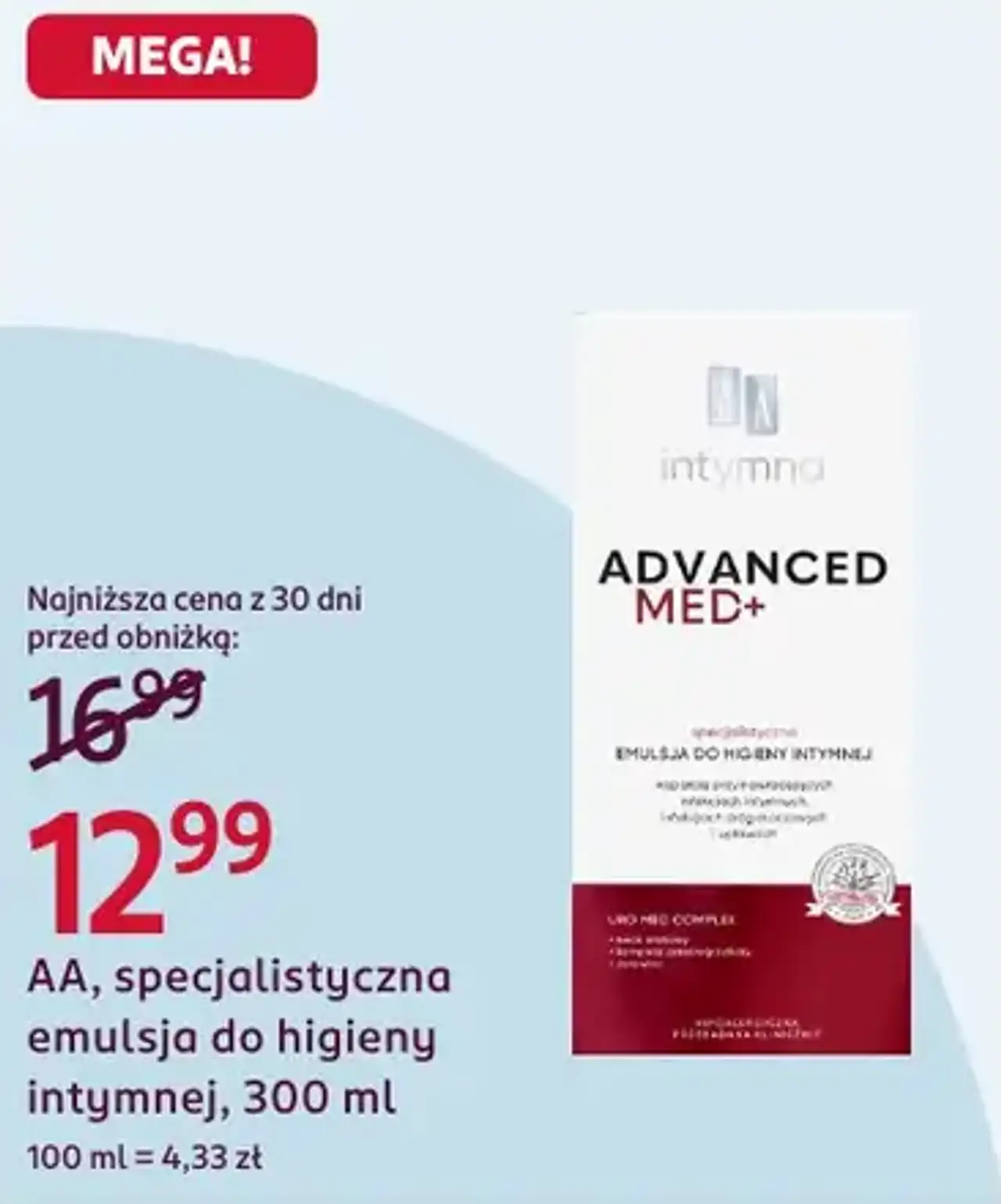 AA, specjalistyczna emulsja do higieny intymnej, 300 ml