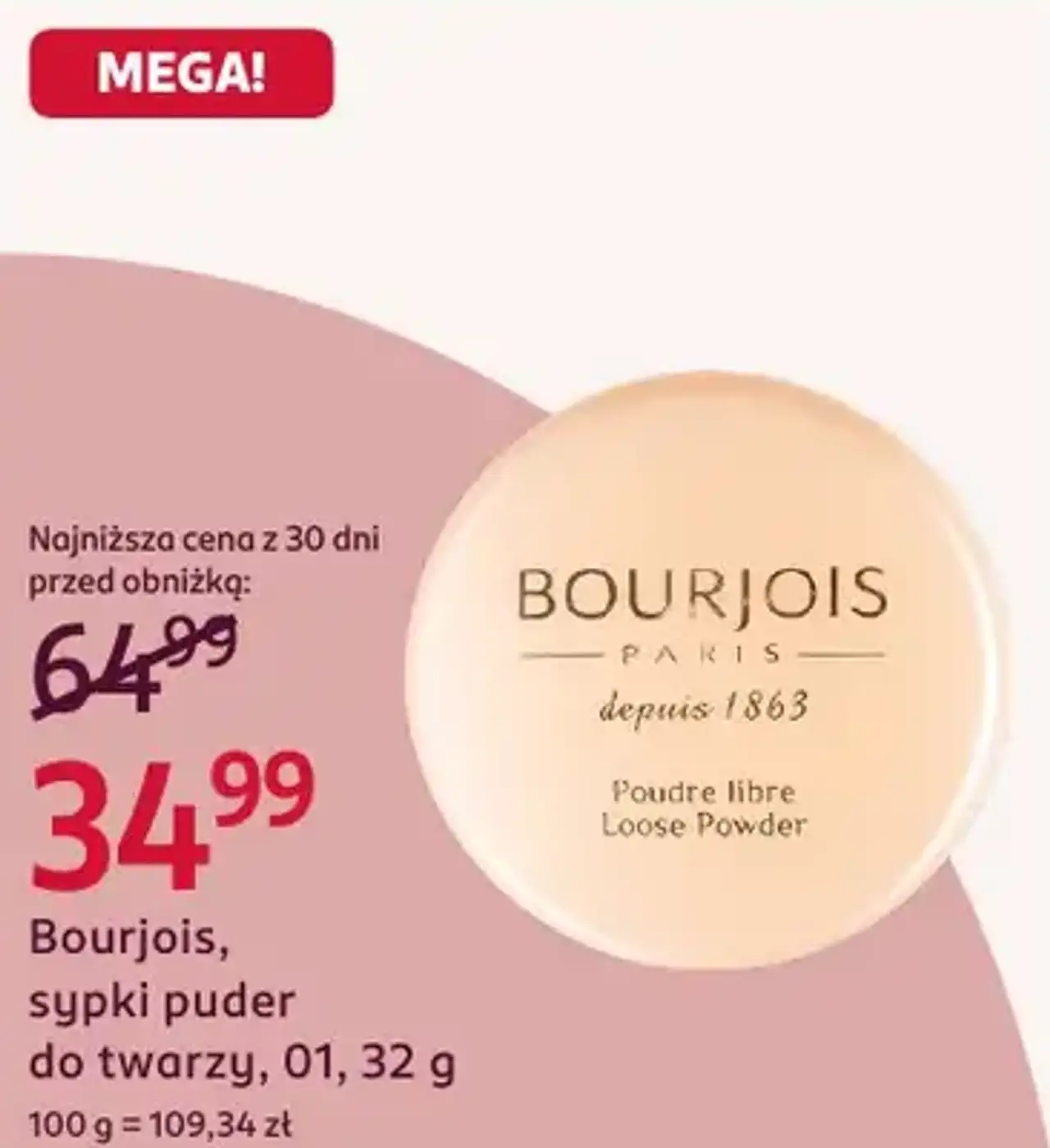 Bourjois, sypki puder do twarzy, 01, 32 g