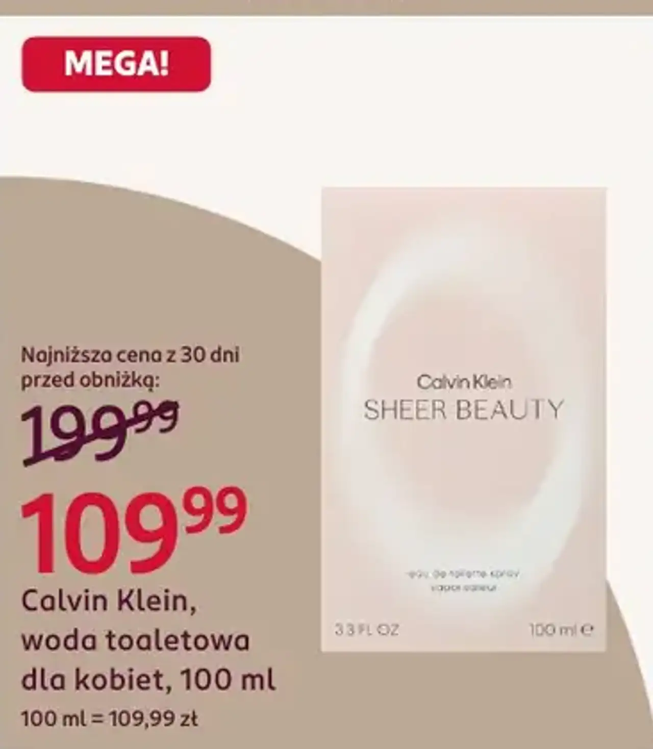 Calvin Klein, woda toaletowa dla kobiet, 100 ml