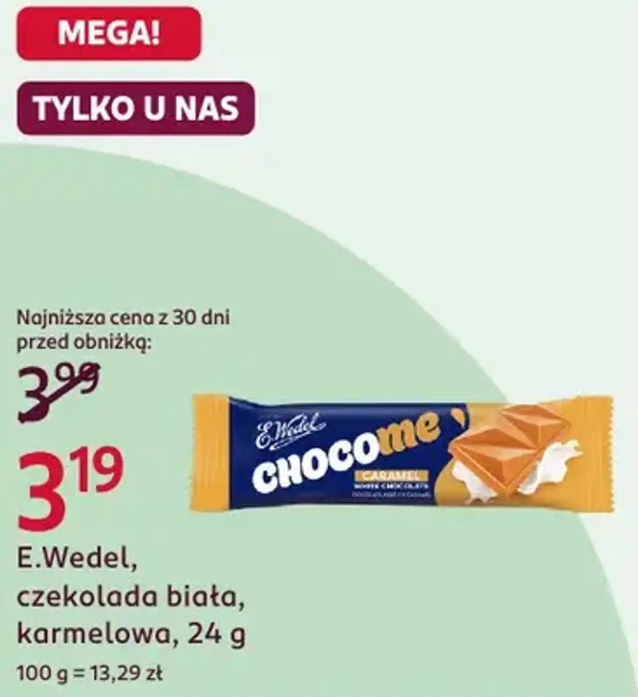 E.Wedel, czekolada biała, karmelowa, 24 g