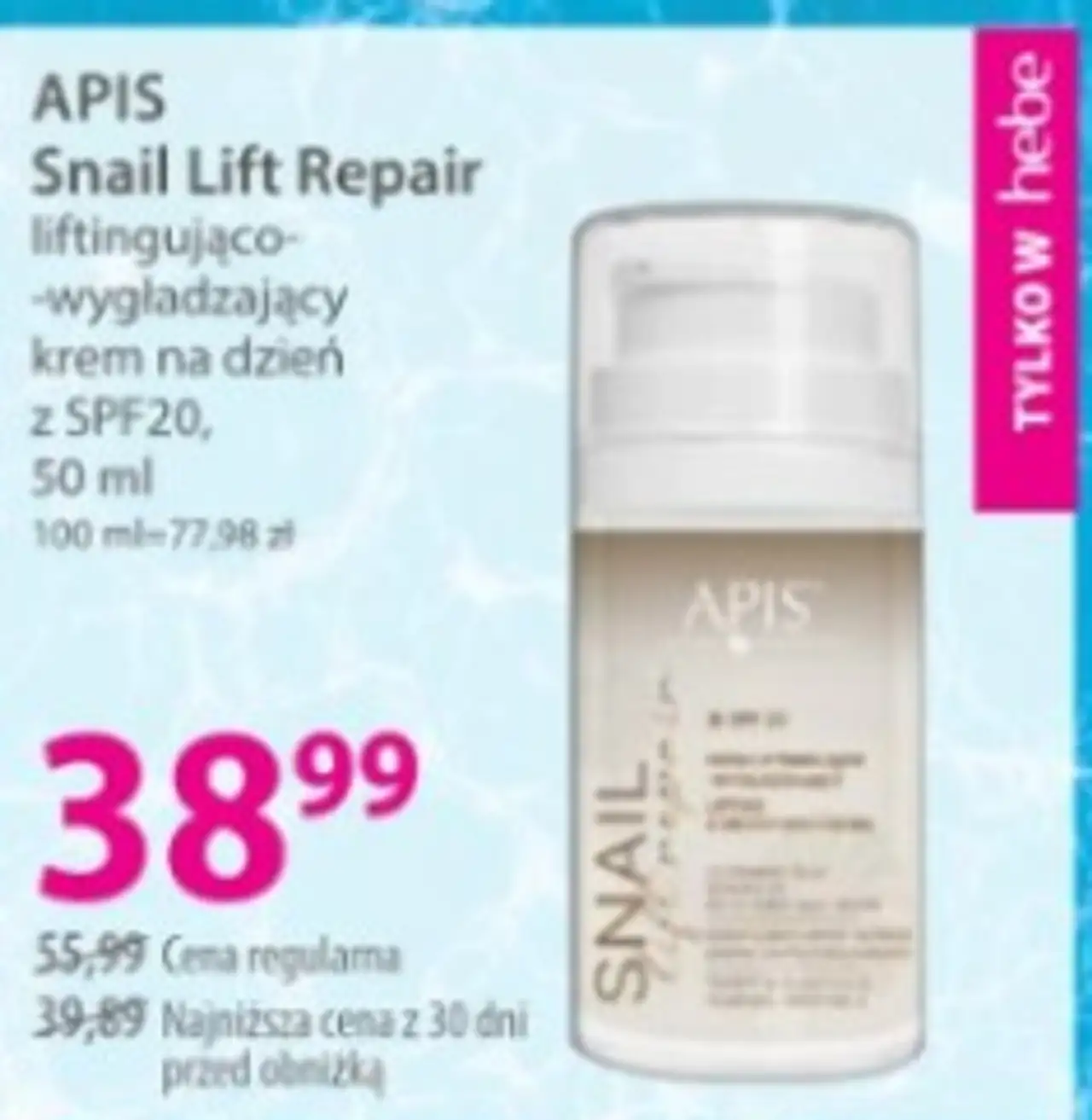 APIS Snail Lift Repair Wygładzający krem na dzień