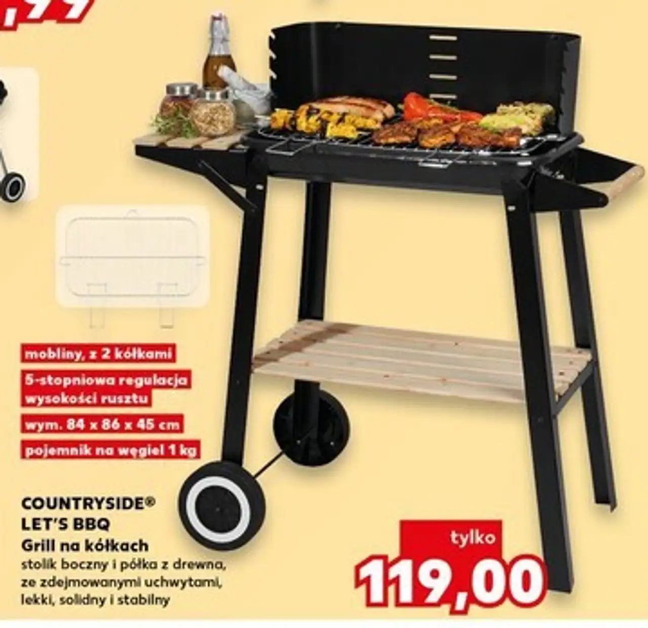Grill na kółkach ggw 84 b1 x 86 45 cm K-Classic Let's Bbq