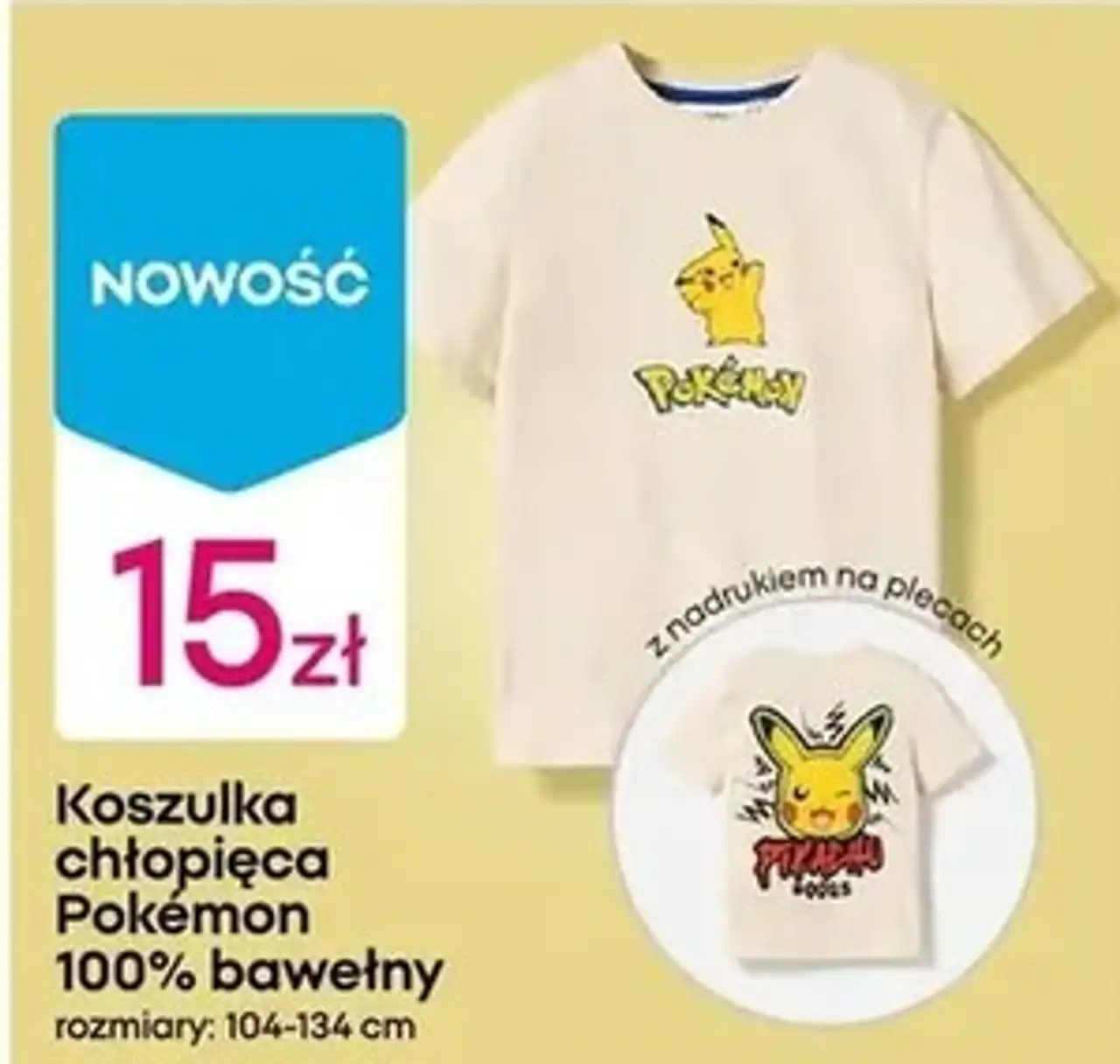 Koszulka chłopięca Pokémon 100% bawełny