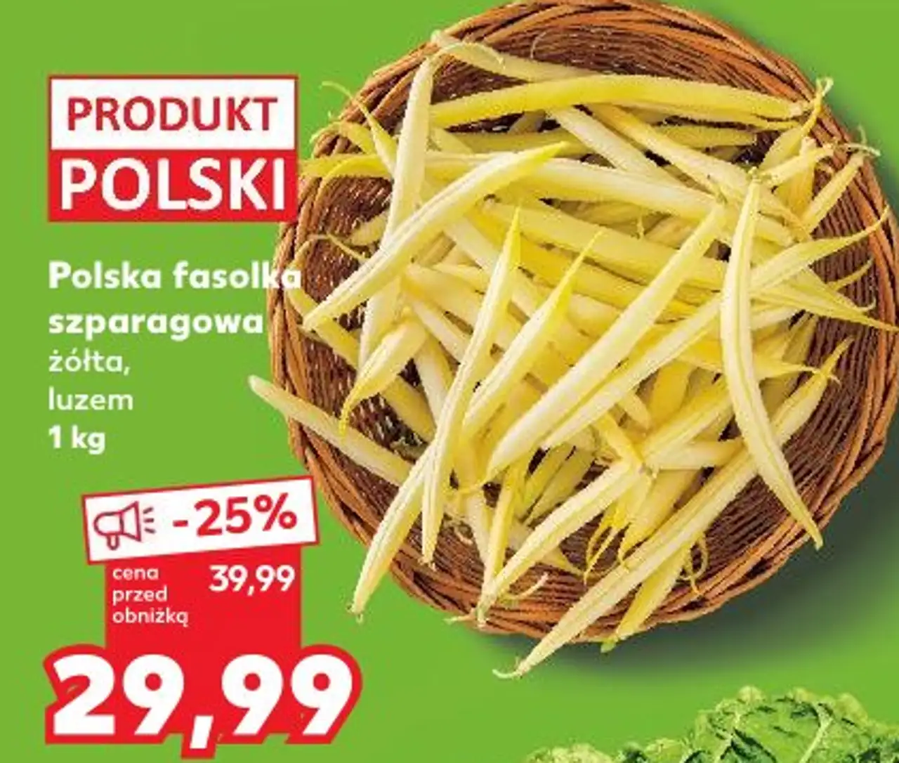 Polska fasolka szparagowa żółta luzem
