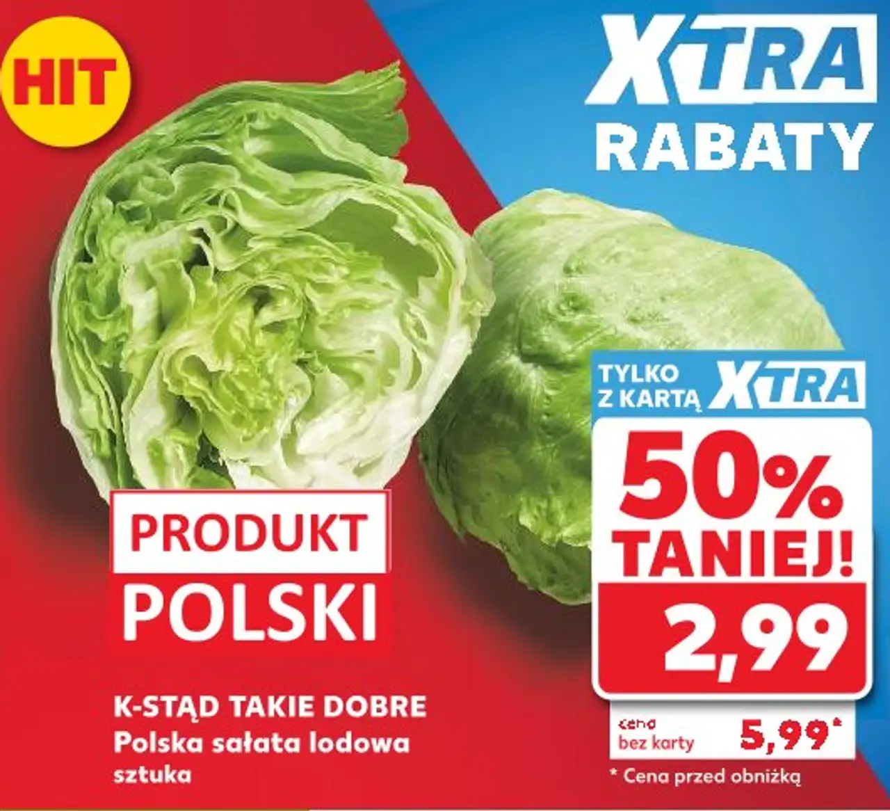 K-STĄD TAKIE DOBRE Polska sałata lodowa sztuka