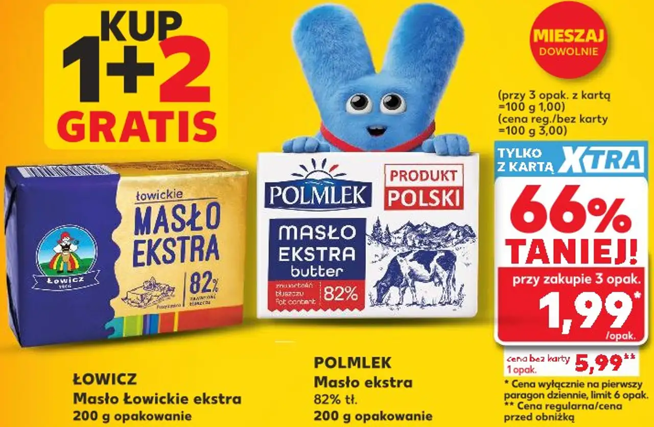 Łowicz Masło łowickie ekstra / Polmlek Masło ekstra 82%