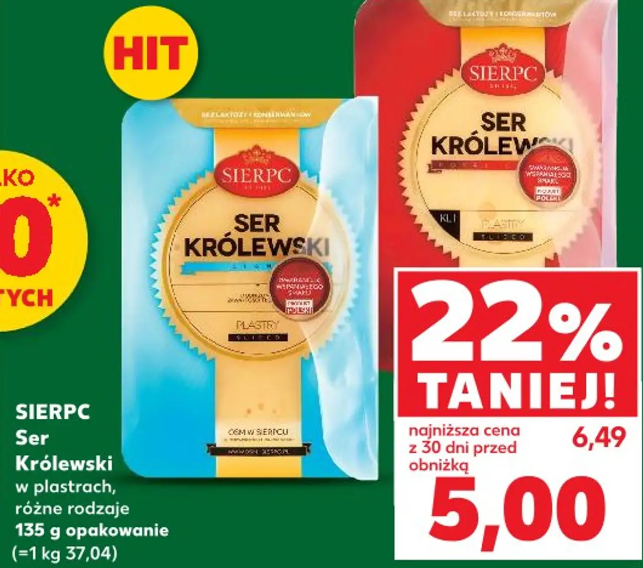 Sierpc Ser Królewski w plastrach, różne rodzaje