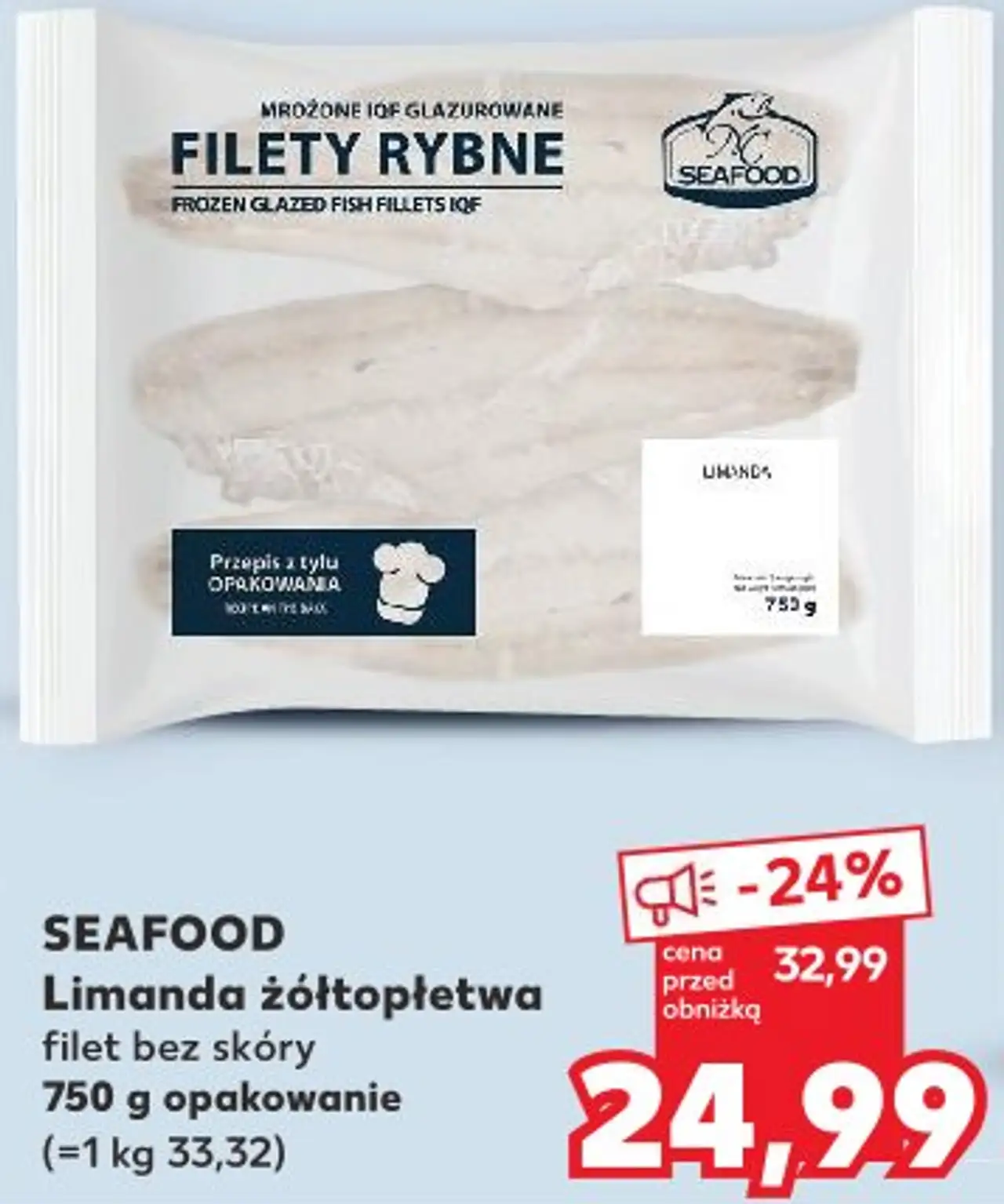 Seafood Limanda żółtopłetwa filet bez skóry