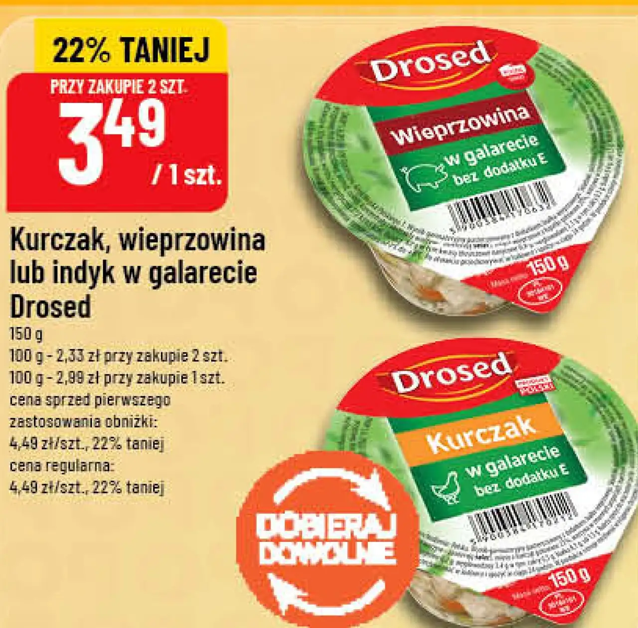 Drosed Kurczak, wieprzowina lub indyk w galarecie