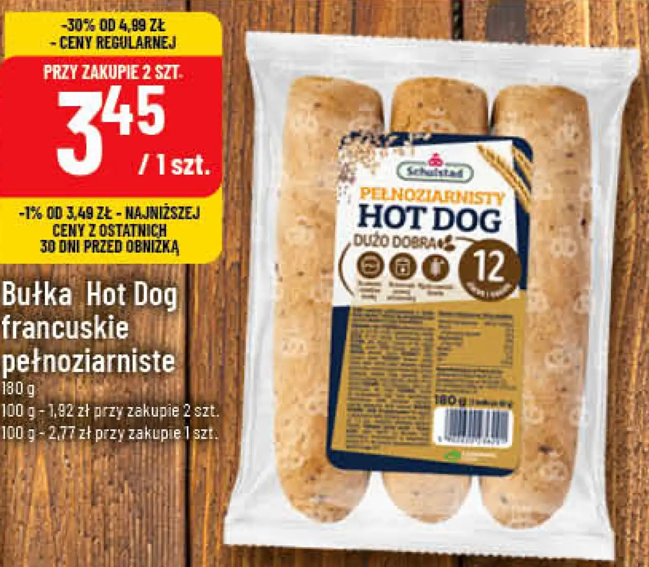 Bułka Hot Dog francuskie pełnoziarniste Schulstad