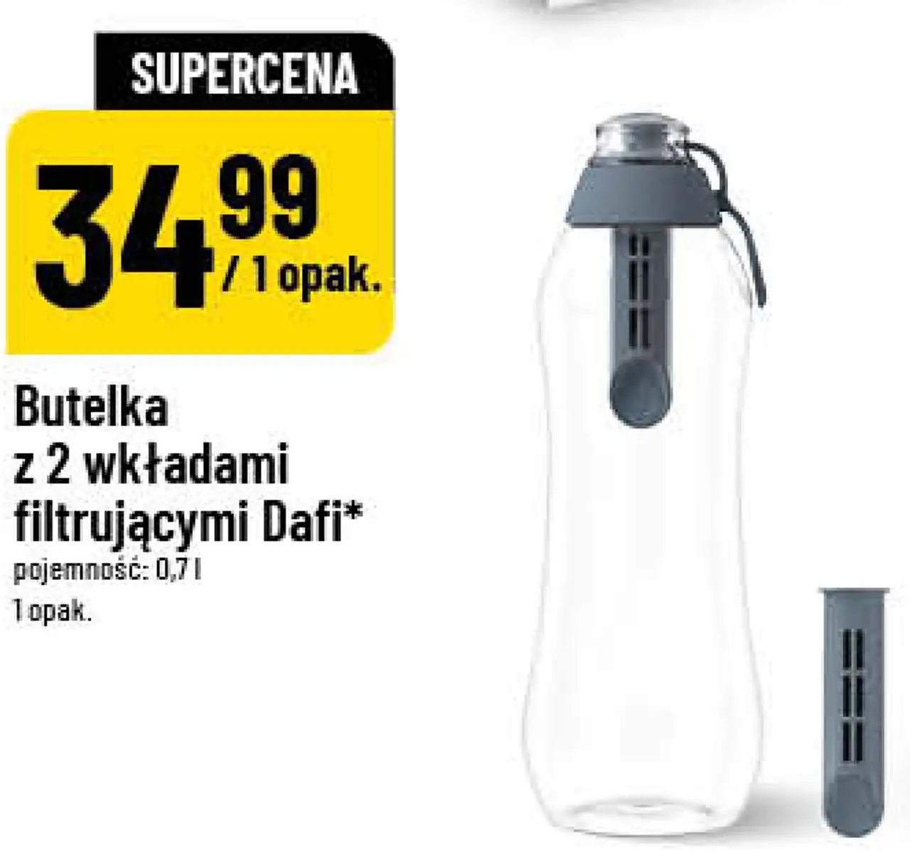 Butelka z 2 wkładami filtrującymi Dafi