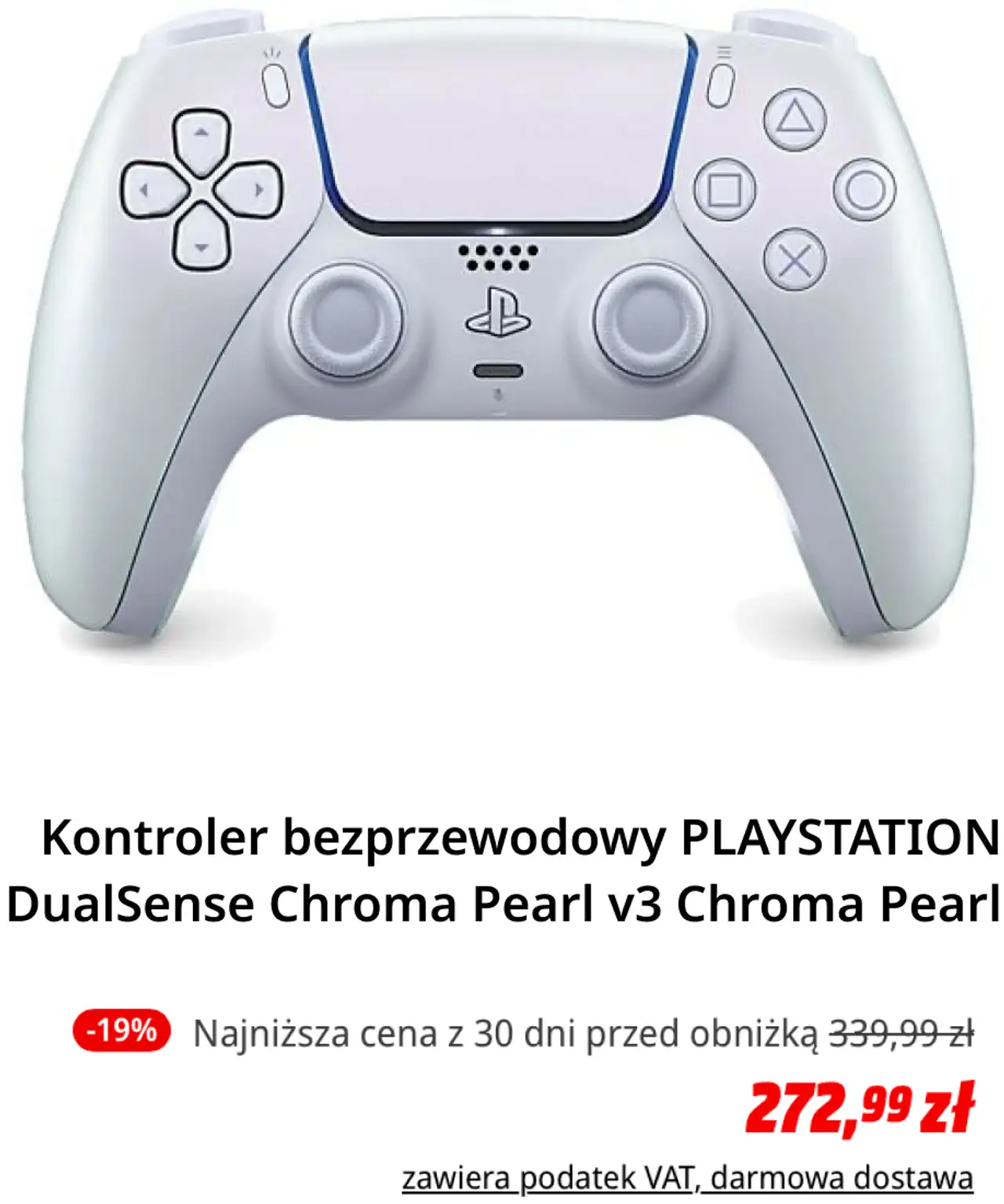 Kontroler bezprzewodowy PLAYSTATION DualSense Chroma Pearl v3 Chroma Pearl