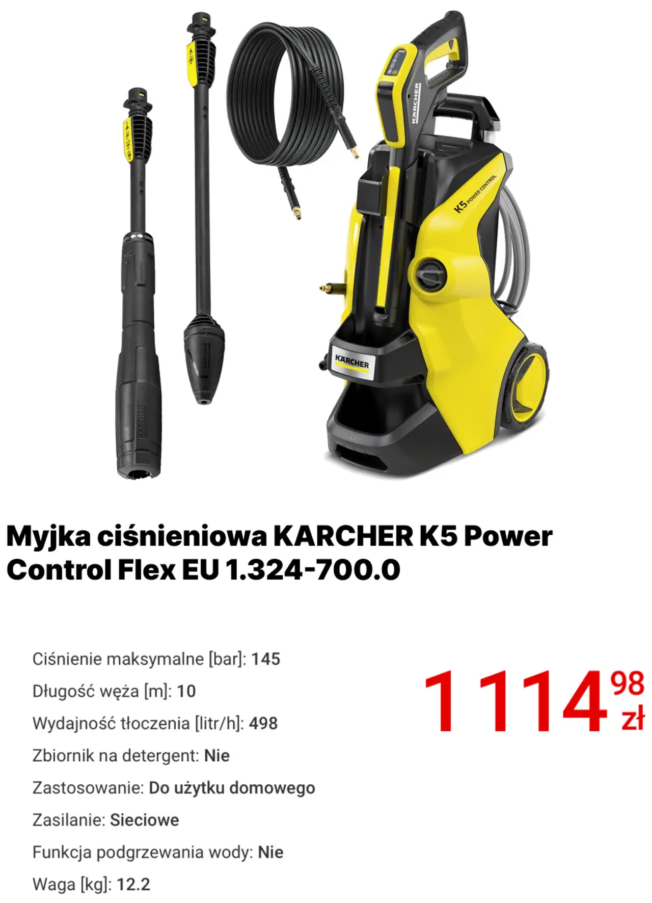 Myjka ciśnieniowa KARCHER K5 Power Control Flex EU 1.324-700.0