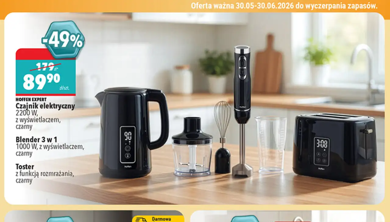 HOFFEN EXPERT Czajnik elektryczny / Blender 3 w 1 / Toster