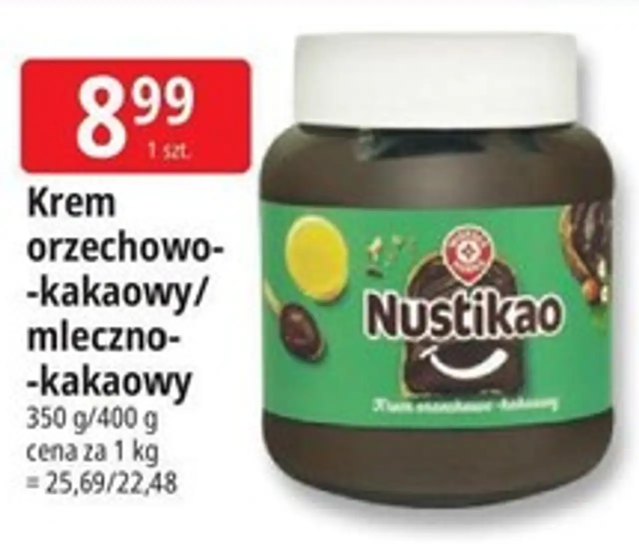 Nustikao Krem orzechowo-kakaowy/ mleczno-kakaowy
