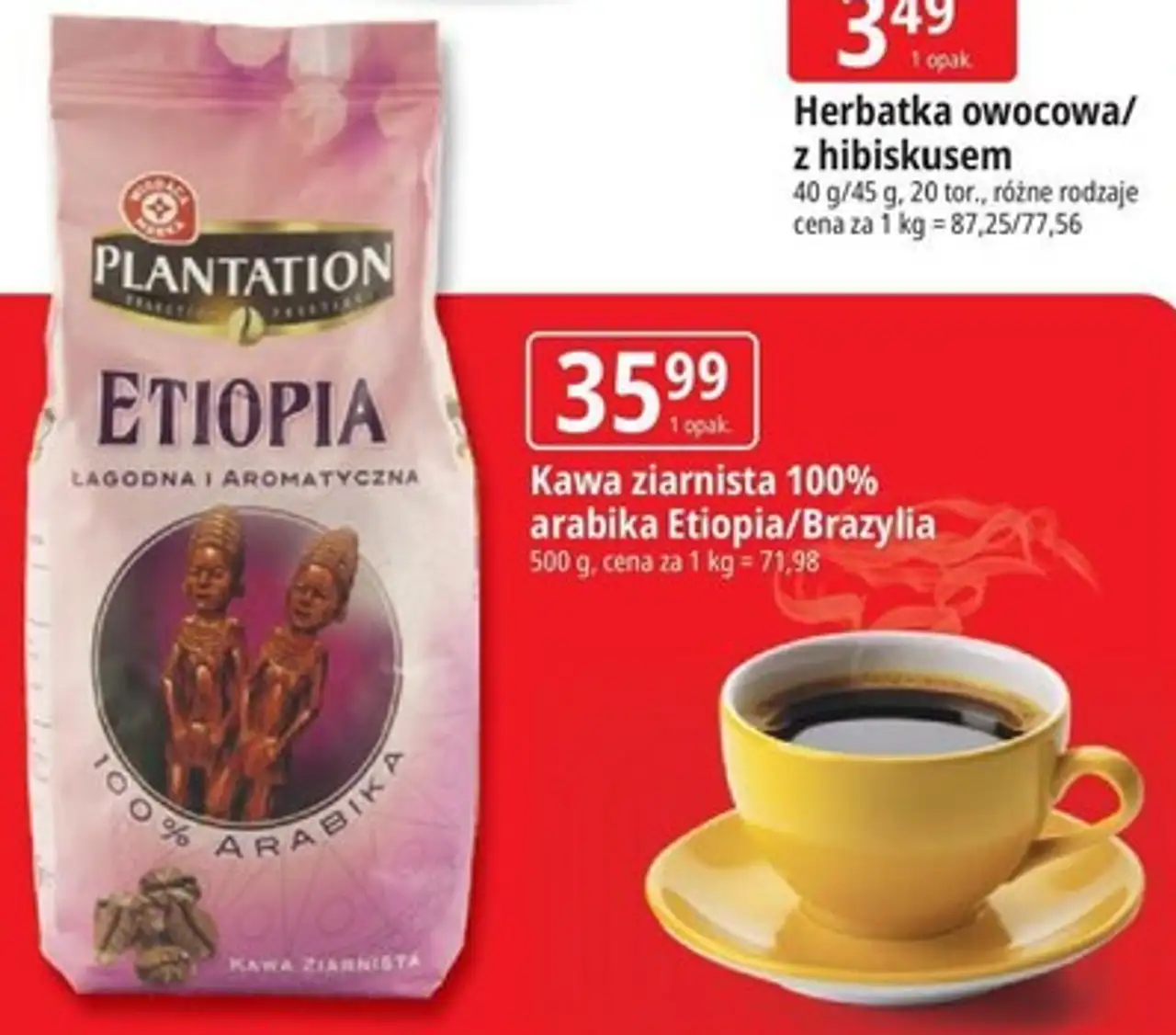 Plantation Kawa ziarnista 100% arabika Etiopia/Brazylia