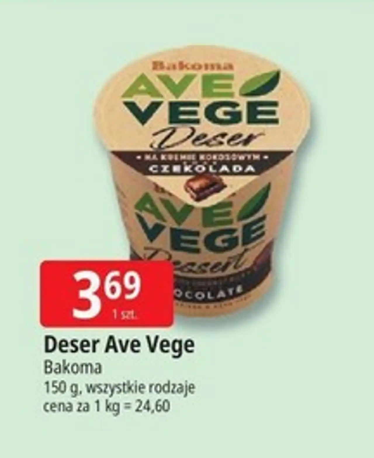Deser na kremie kokosowym czekoladowy Bakoma Ave Vege