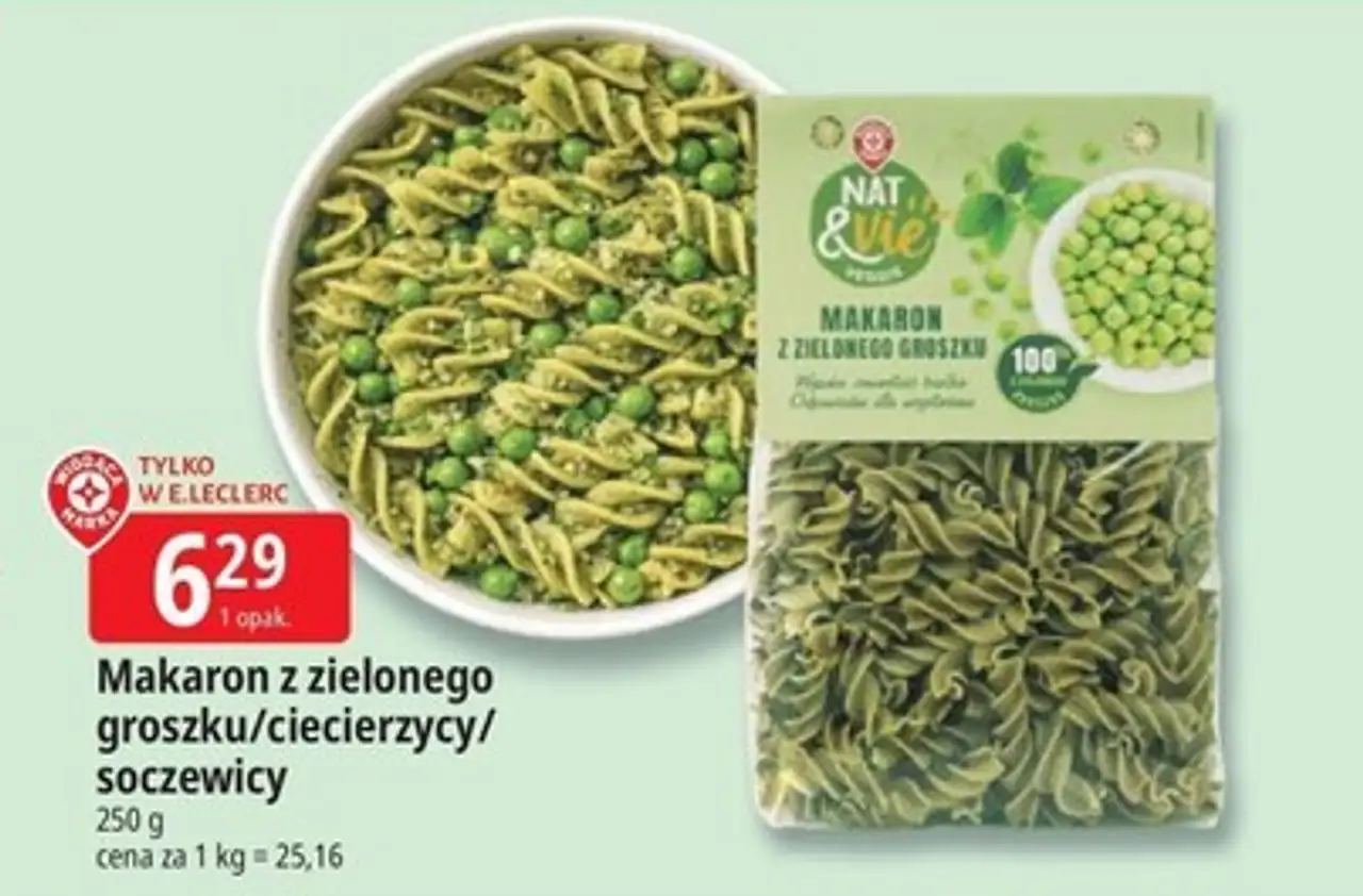 Nat & Vie Makaron z zielonego groszku/ciecierzycy/soczewicy