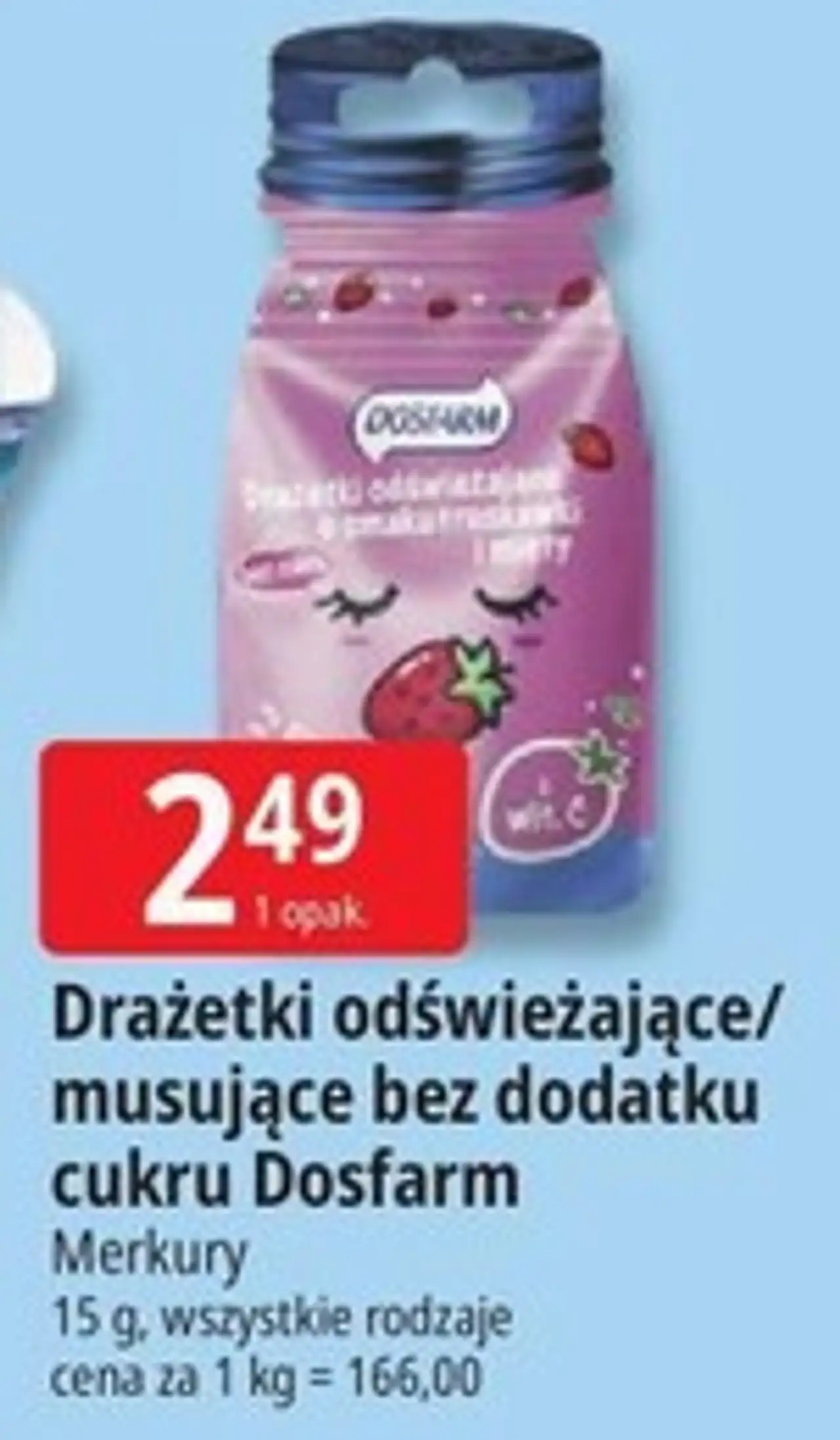 Drażetki odświeżające/musujące bez dodatku cukru Dosfarm