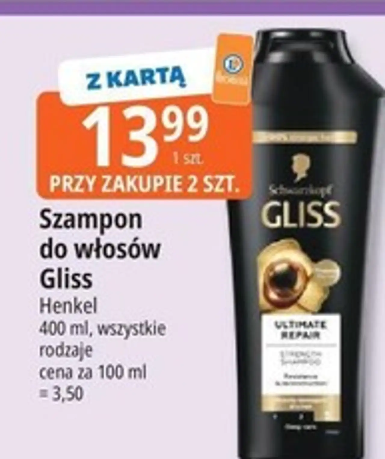 Szampon do włosów Gliss Kur Ultimate Repair