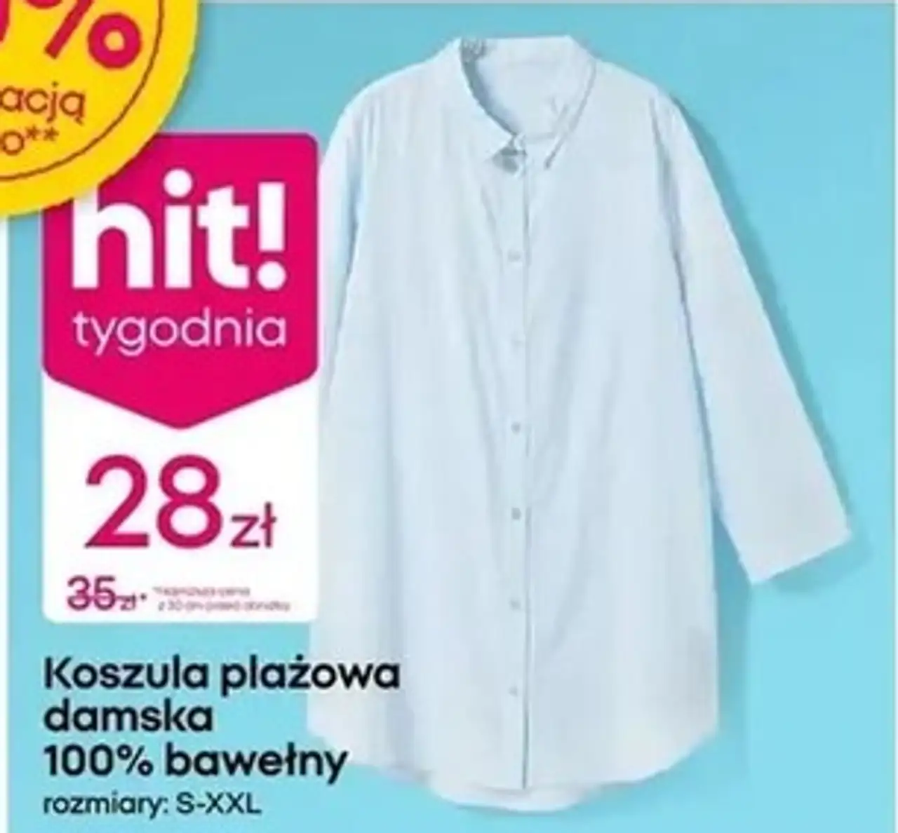 Pepco Koszula plażowa damska 100% bawełny