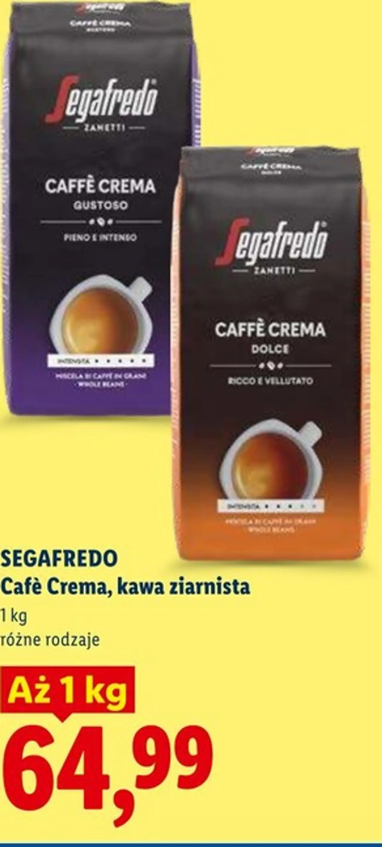 SEGAFREDO Cafè Crema, kawa ziarnista