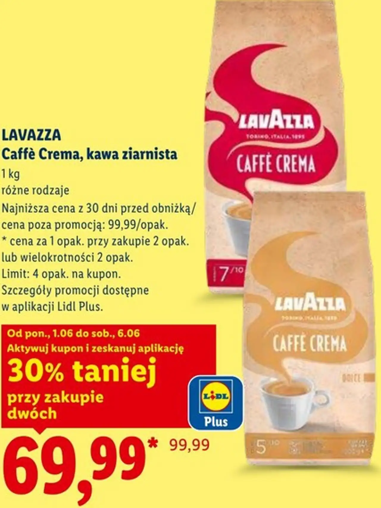 LAVAZZA Caffè Crema, kawa ziarnista