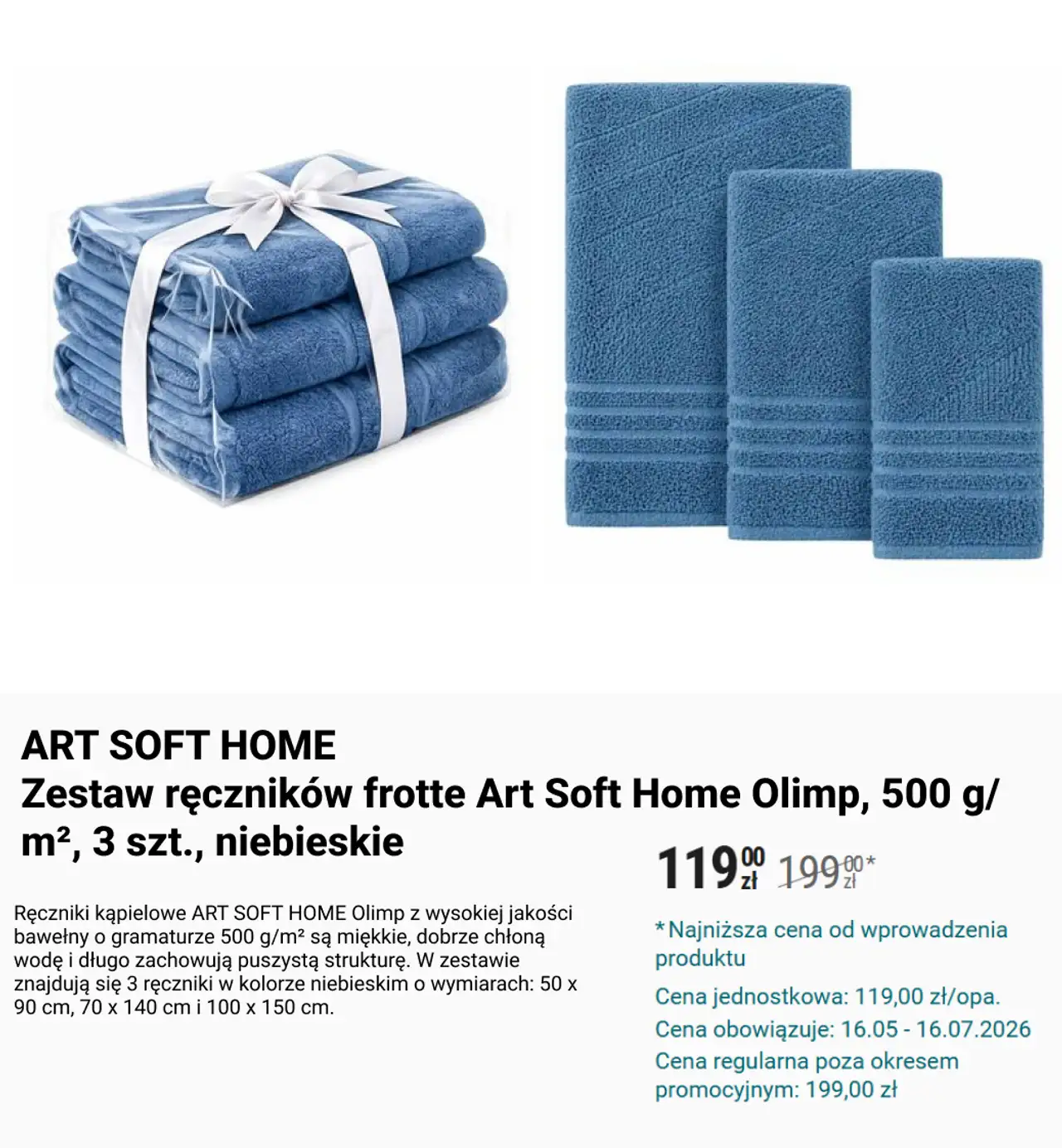 ART SOFT HOME Zestaw ręczników frotte Art Soft Home Olimp
