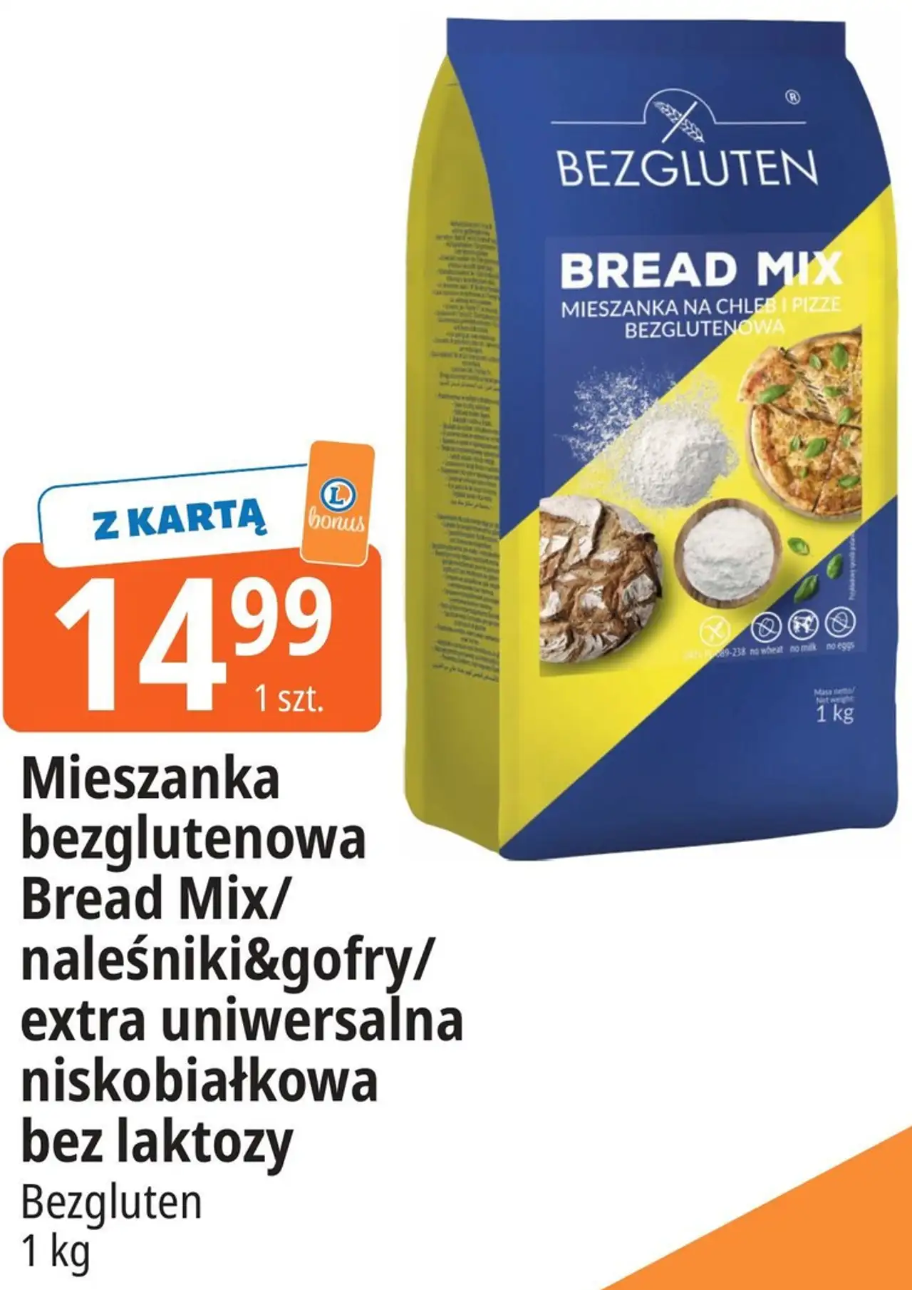 Mieszanka bezglutenowa Bread Mix/ naleśniki&gofry/ extra uniwersalna niskobiałkowa bez laktozy Bezgluten