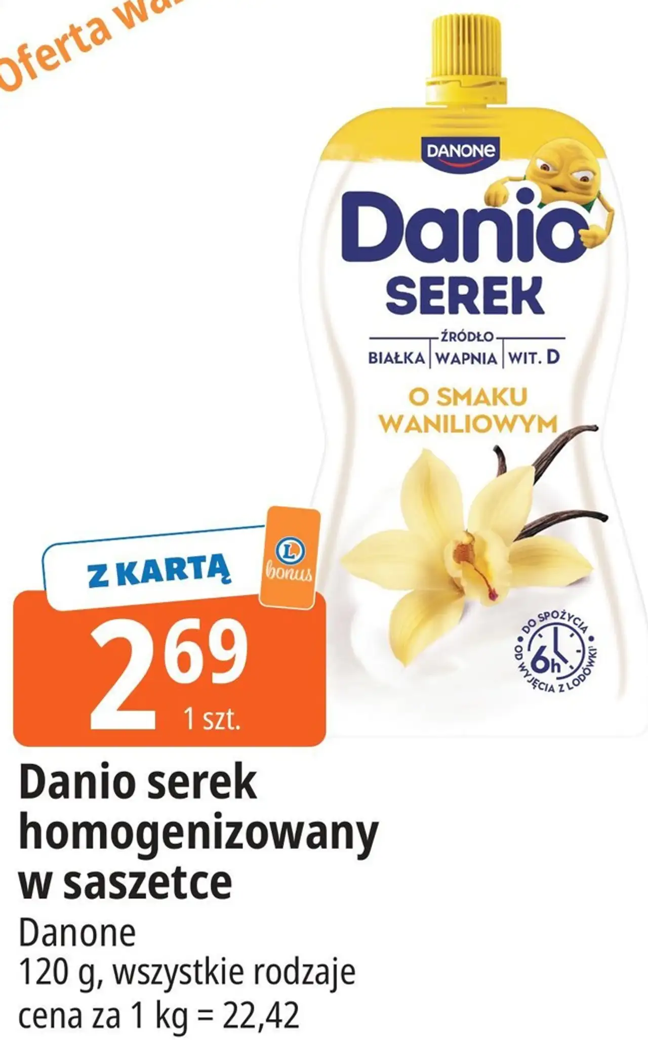 Danio serek homogenizowany w saszetce Danone