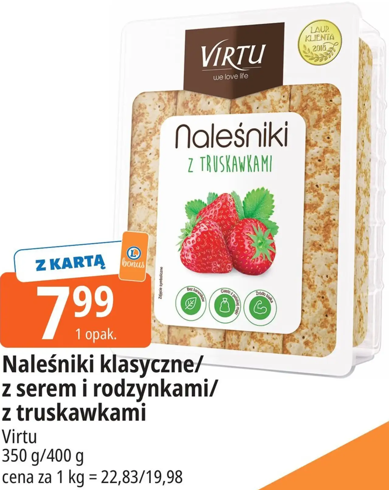 Naleśniki klasyczne/ z serem i rodzynkami/ z truskawkami Virtu