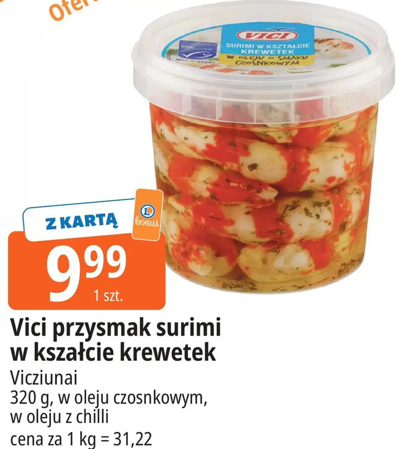 Vici przysmak surimi w kształcie krewetek