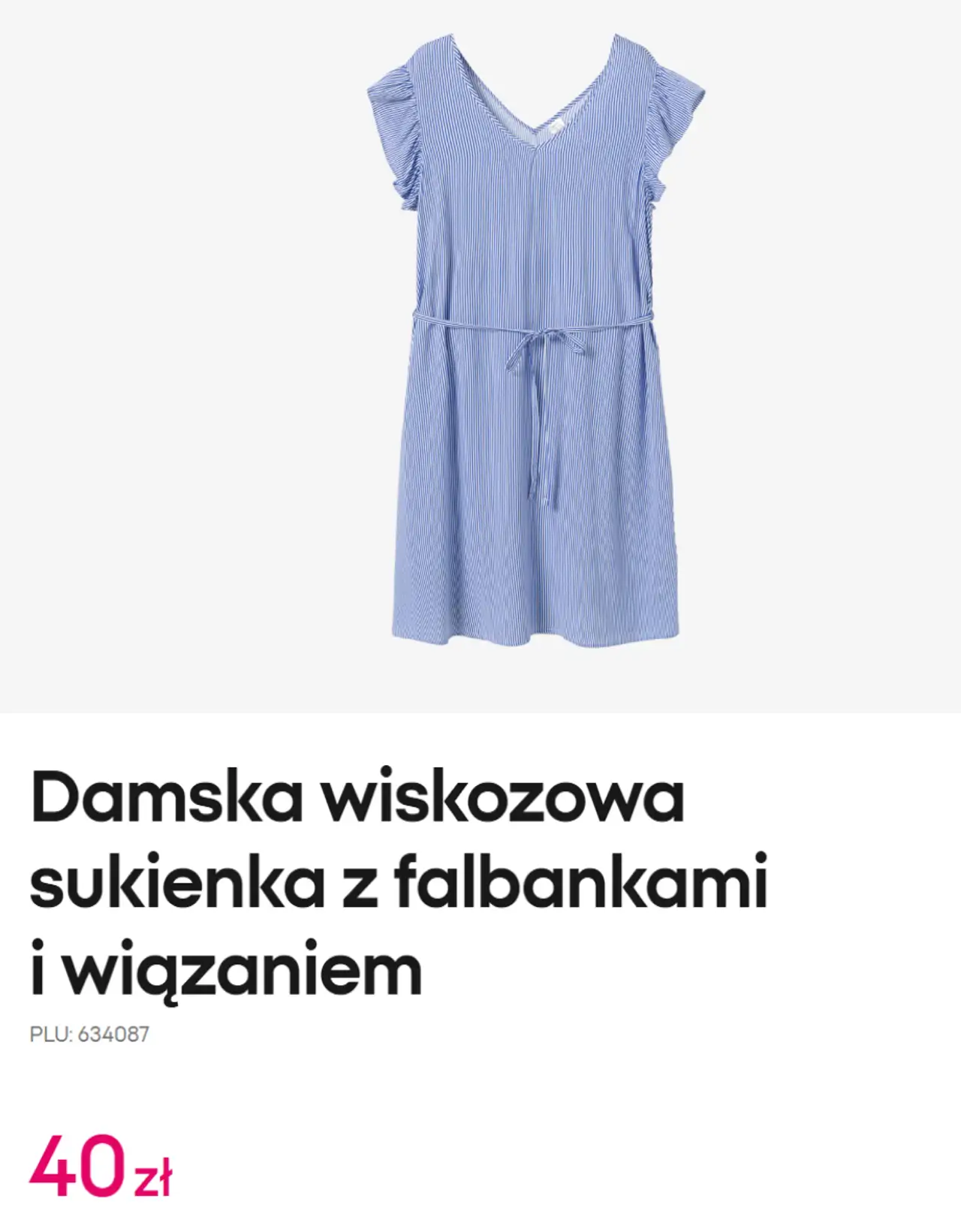 Damska wiskozowa sukienka z falbankami i wiązaniem