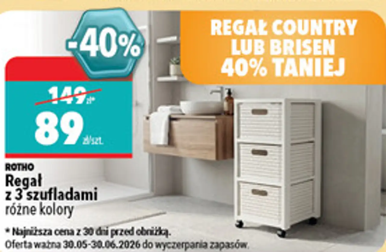 Rotho Regał z 3 szufladami różne kolory