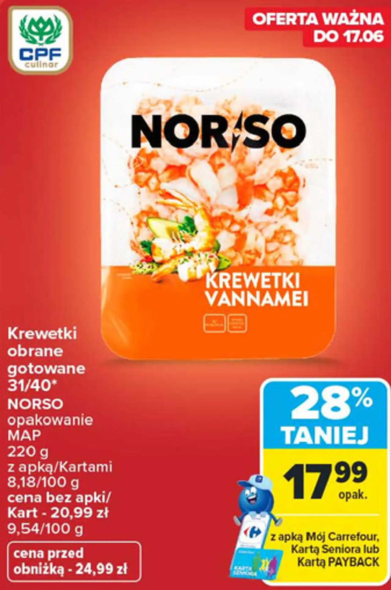 Krewetki obrane gotowane 31/40* NORSO