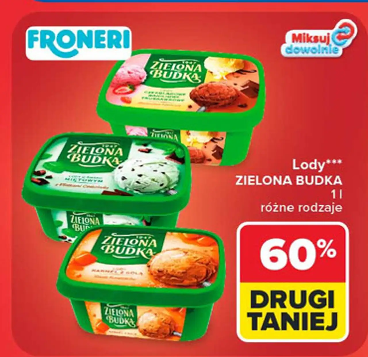 Lody czekoladowo- waniliowo- truskawkowe Zielona Budka
