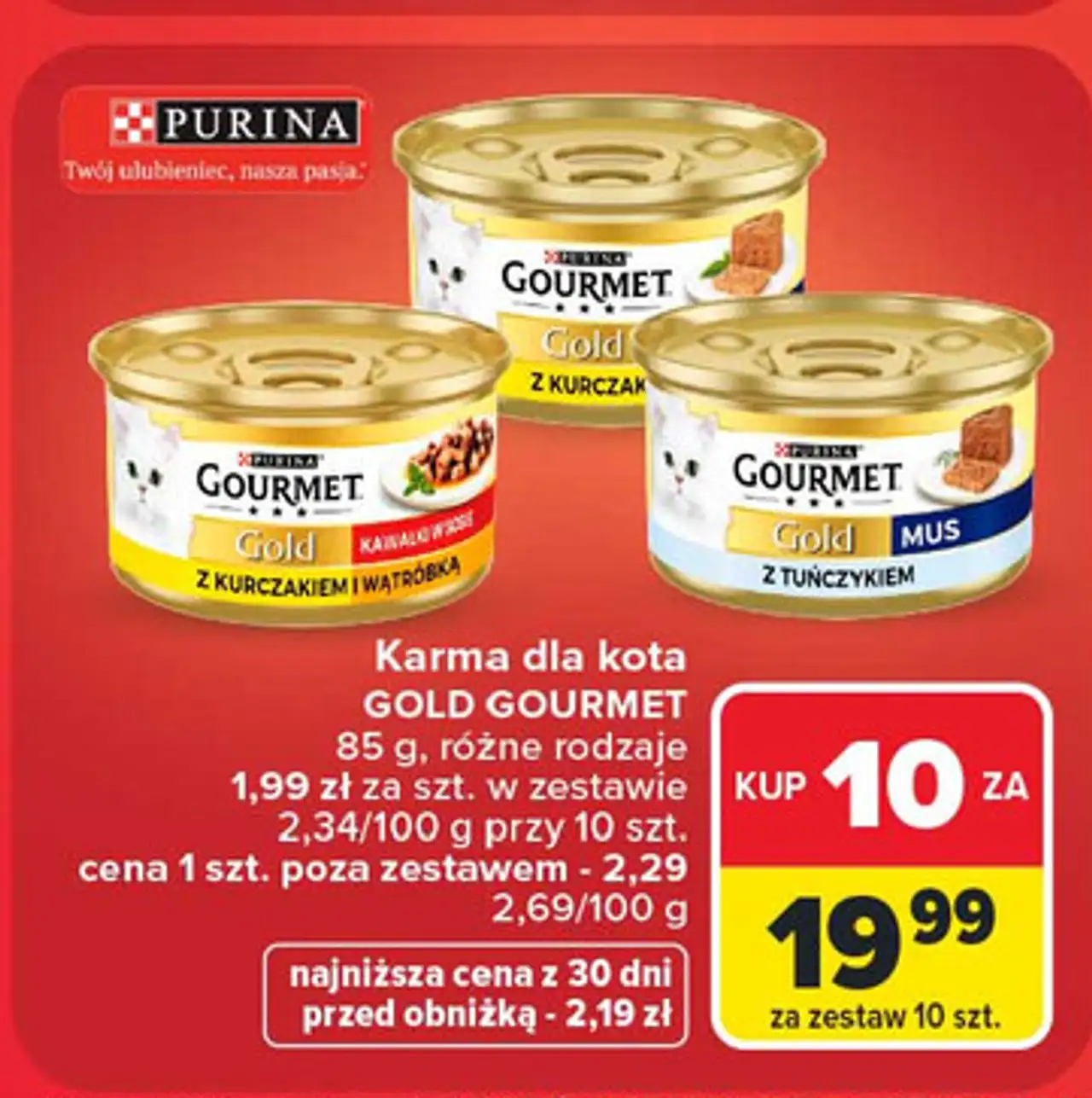 Karma dla kota Gołd Gourmet, 10 szt.