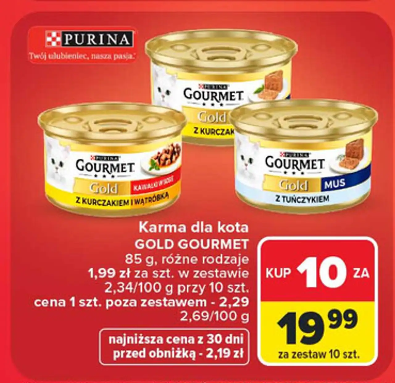 Karma dla kota z kurczakiem i wątróbka Purina Gourmet Gold