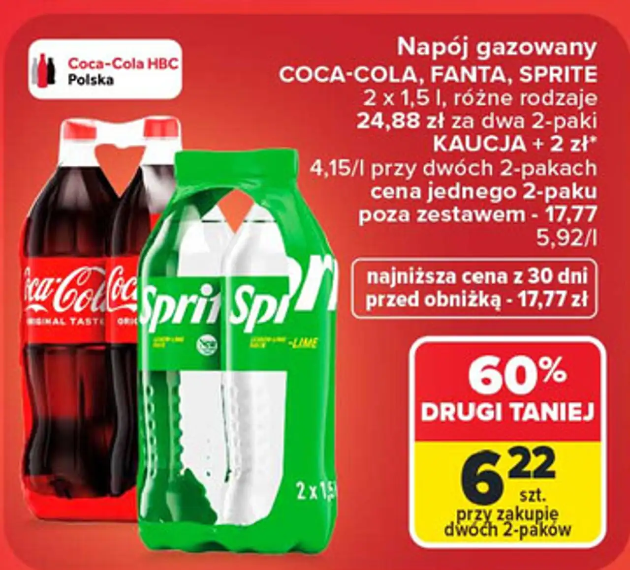 Napój gazowany COCA-COLA, FANTA, SPRITE
