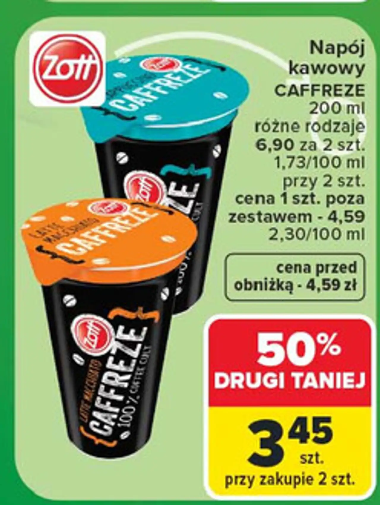 Napój latte macchiato Zott Caffreze